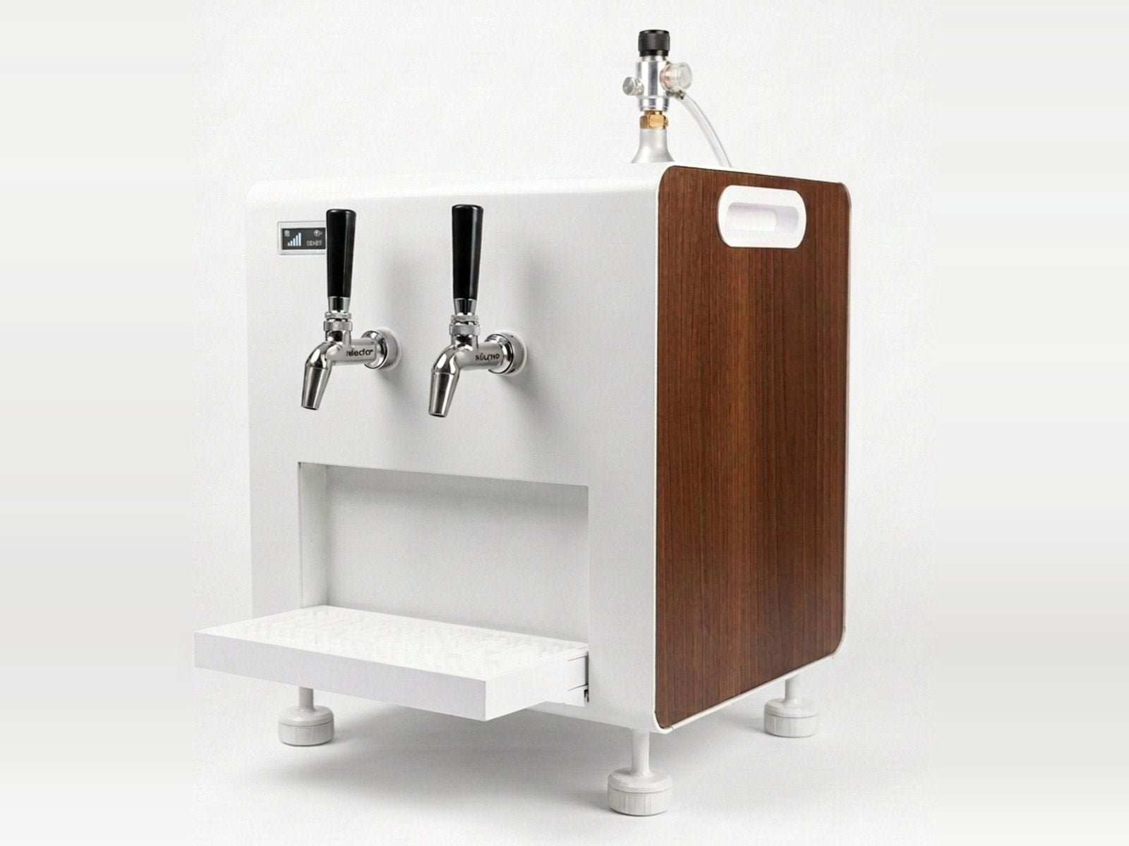 H4 Frost Jockey tap box with a walnut front