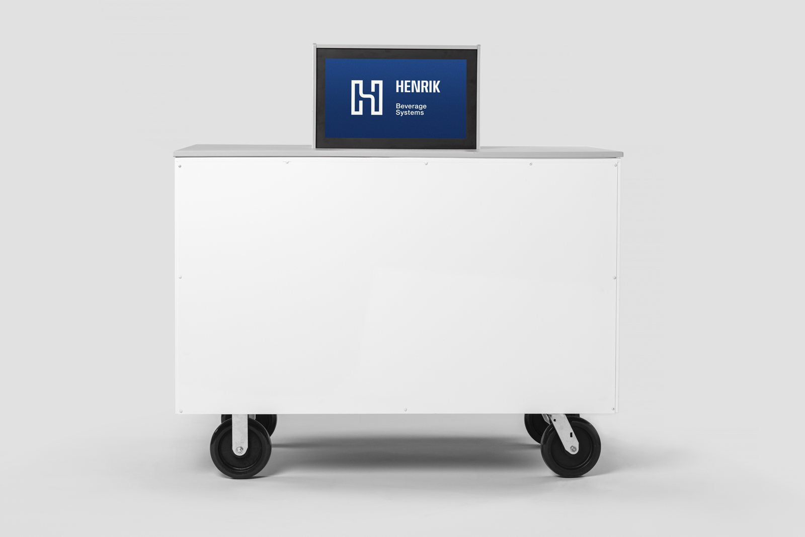 H1 mobile cart from behind, showing the 21.5 inch screen